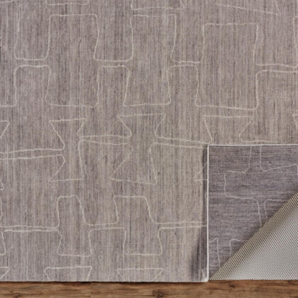 8' X 10' Gray Taupe And Ivory Abstract Hand Woven Area Rug
