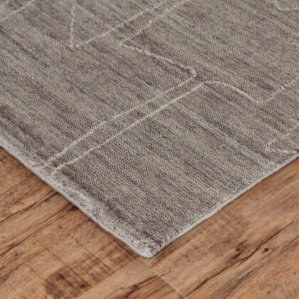 8' X 10' Gray Taupe And Ivory Abstract Hand Woven Area Rug