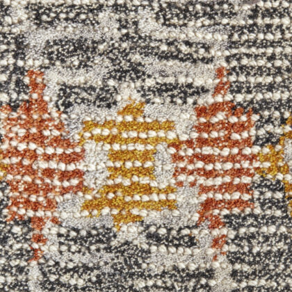 10' X 13' Gray Ivory And Orange Wool Geometric Tufted Handmade Area Rug