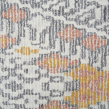 10' X 13' Gray Ivory And Orange Wool Geometric Tufted Handmade Area Rug