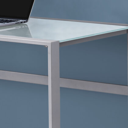 22" Silver Glass Computer Desk