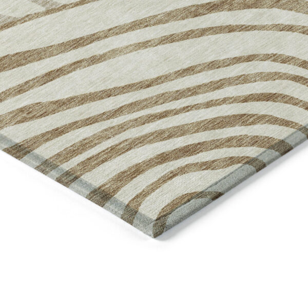 8' X 10' Gold Ivory And Beige Abstract Washable Indoor Outdoor Area Rug