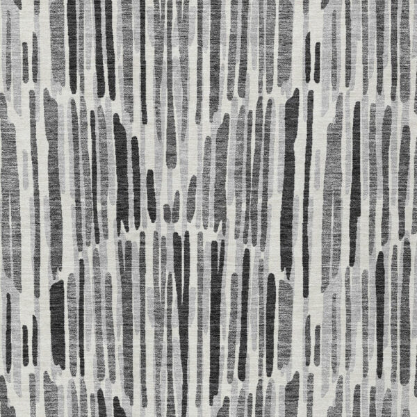 8' X 10' Gray Ivory And Charcoal Abstract Washable Indoor Outdoor Area Rug