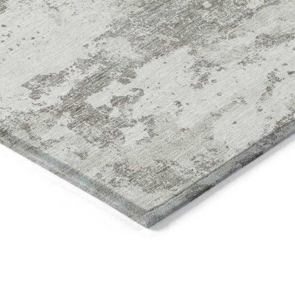 10' X 14' Ivory Beige And Taupe Floral Washable Indoor Outdoor Area Rug