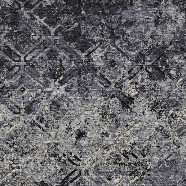 10' X 14' Black Gray And Silver Geometric Washable Indoor Outdoor Area Rug
