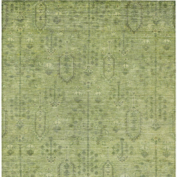 9' X 12' Sage And Artichoke Green Southwestern Washable Indoor Outdoor Area Rug