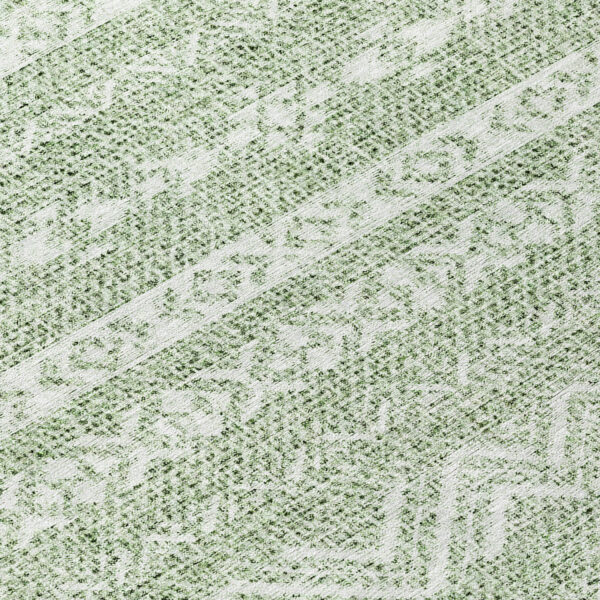 8' Artichoke Green And Green Round Southwestern Washable Indoor Outdoor Area Rug