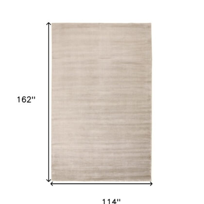 10' X 13' Ivory And Taupe Hand Woven Distressed Area Rug