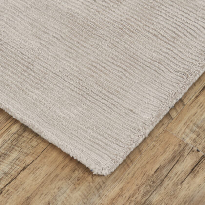 10' X 13' Ivory And Taupe Hand Woven Distressed Area Rug