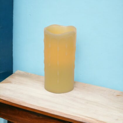 Set of Four Yellow Flameless Pillar Candle