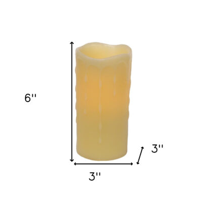 Set of Four Yellow Flameless Pillar Candle