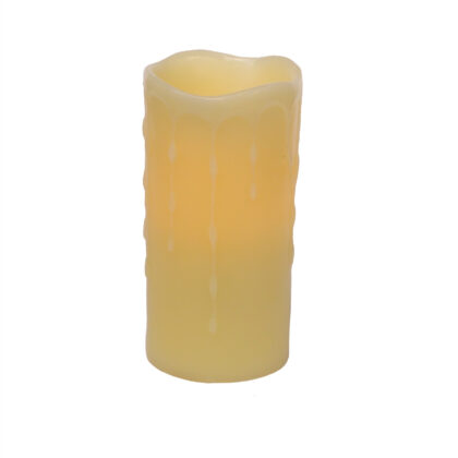 Set of Four Yellow Flameless Pillar Candle