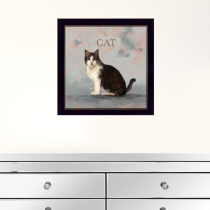 Clive The Cat Black Framed Print Wall Art