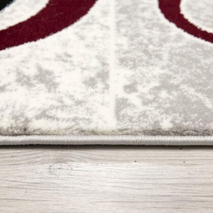 15' Red Abstract Dhurrie Runner Rug