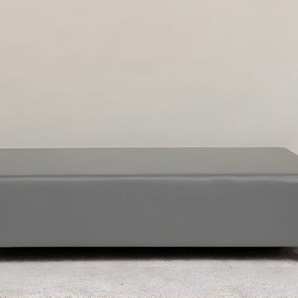 72" Gray and Black Genuine Leather Upholstered Bench