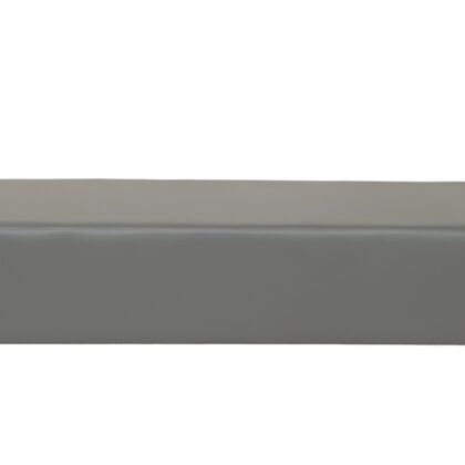 72" Gray and Black Genuine Leather Upholstered Bench
