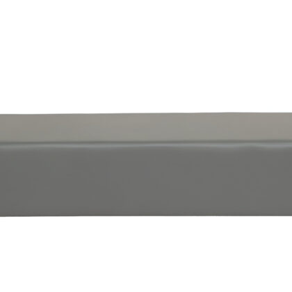72" Gray and Black Genuine Leather Upholstered Bench