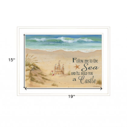 Sand Castle 2 White Framed Print Wall Art