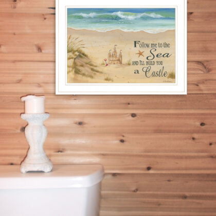 Sand Castle 2 White Framed Print Wall Art