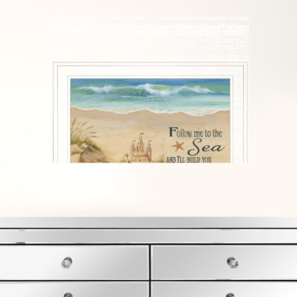 Sand Castle 2 White Framed Print Wall Art