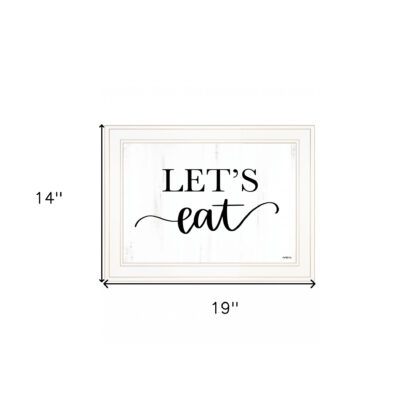 Lets Eat 2 White Framed Print Wall Art