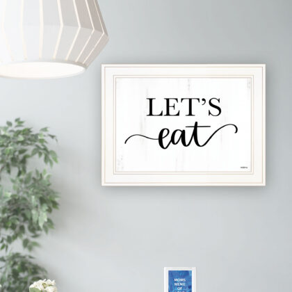 Lets Eat 2 White Framed Print Wall Art