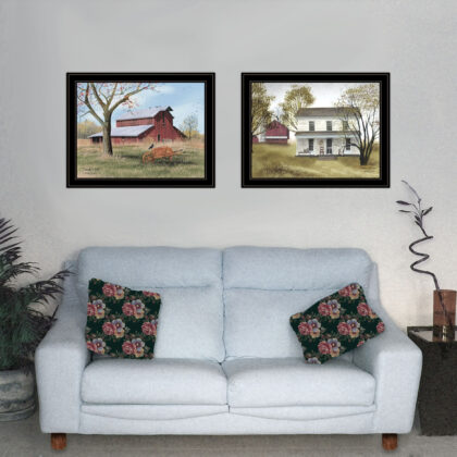 Set Of Two End Of Summer 2 Black Framed Print Wall Art