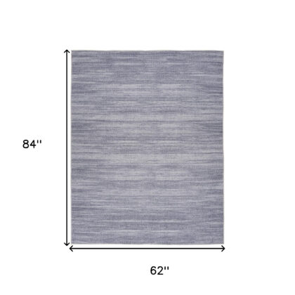 5' x 7' Gray and Ivory Abstract Power Loom Washable Non Skid Area Rug