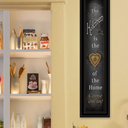 Chalkboard Kitchen 4 Black Framed Print Wall Art
