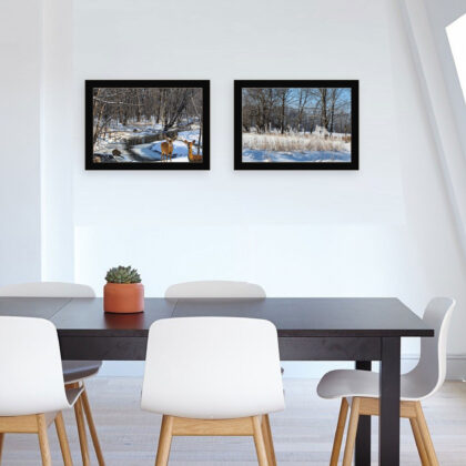 Set Of Two Great Outdoors Nature Or Winter Forest 1 Black Framed Print Wall Art