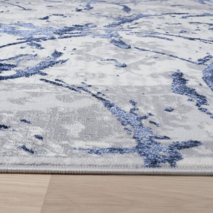 8' x 11' Navy Blue Abstract Area Rug