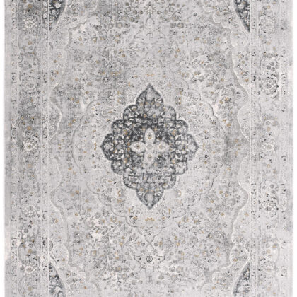 4' X 6' Grey Oriental Area Rug