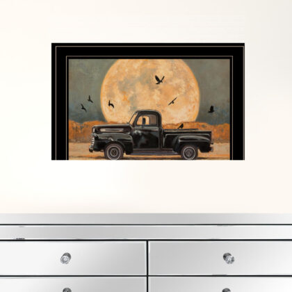 Harvest Moon 4 Black Framed Print Wall Art