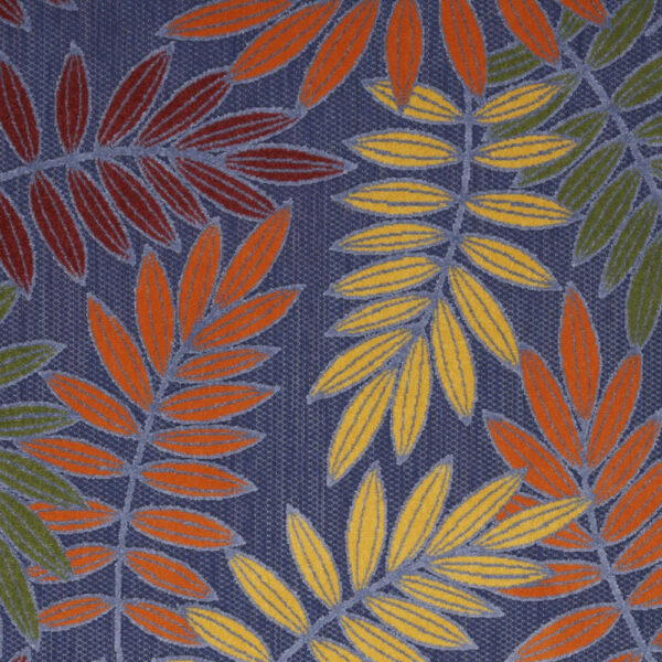 5' X 7' Orange Green and Blue Indoor Outdoor Area Rug