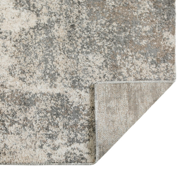 8' Gray and Beige Abstract Power Loom Runner Rug