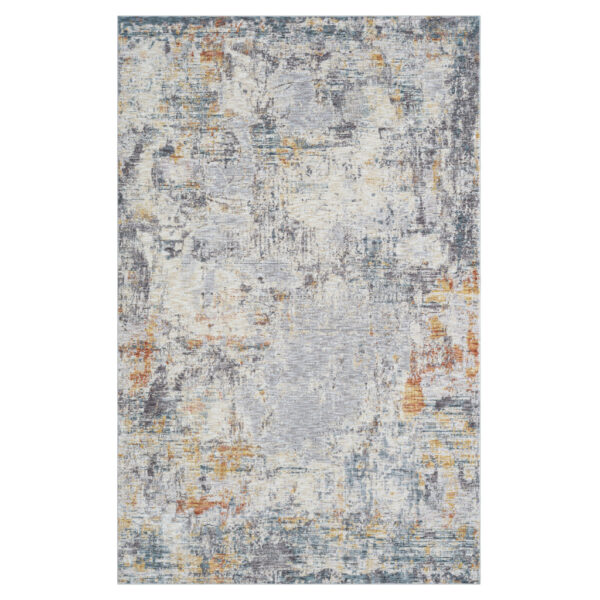 8' x 10' Gray and Ivory Abstract Area Rug