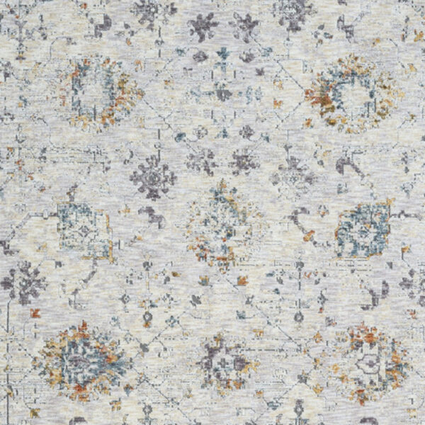 9' x 12' Ivory and Blue Floral Area Rug