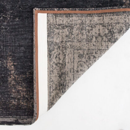 8' x 11' Gray and Black Medallion Non Skid Area Rug