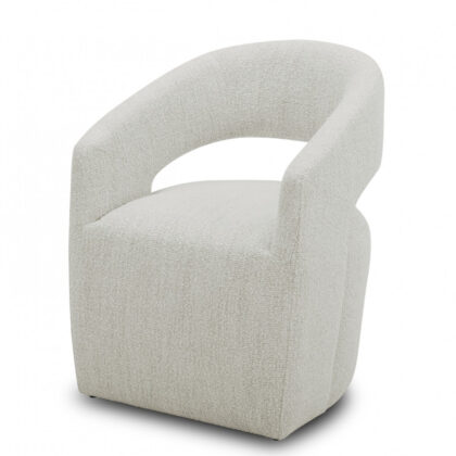 26" Cream Fabric Arm Chair