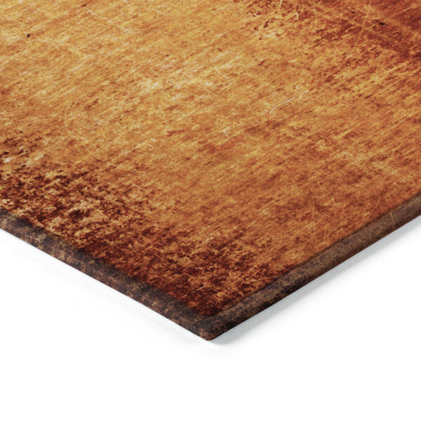 8' X 10' Orange Abstract Washable Non Skid Indoor Outdoor Area Rug