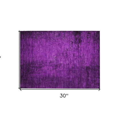 2' X 3' Purple Abstract Washable Non Skid Indoor Outdoor Area Rug