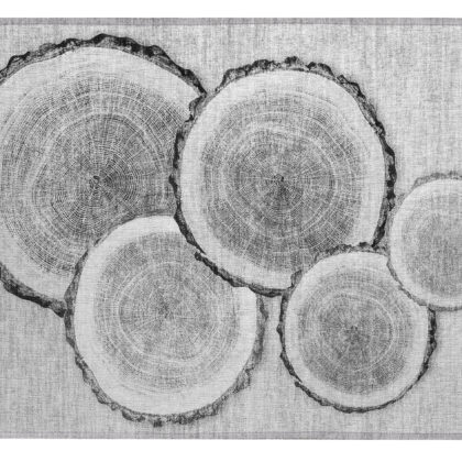 2' X 3' Gray and Black Faux Bois Washable Non Skid Indoor Outdoor Area Rug