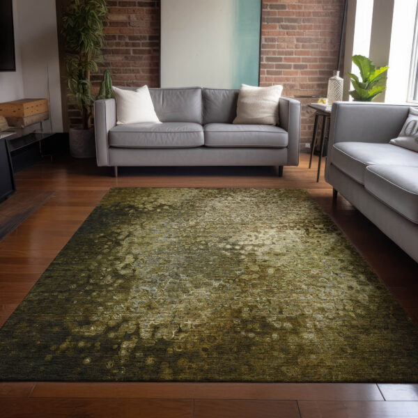 3' X 5' Brown Washable Non Skid Indoor Outdoor Area Rug