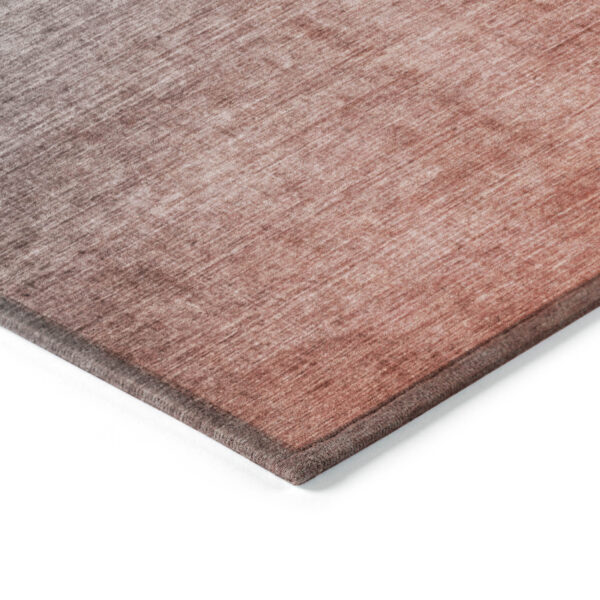 9' X 12' Gray and Red Orange Ombre Washable Non Skid Indoor Outdoor Area Rug