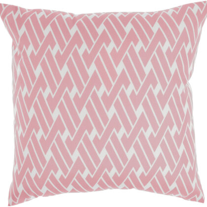 20" Coral and White Botanical Indoor Outdoor Throw Pillow