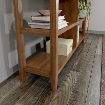 Brown Solid Wood Double Bookcase