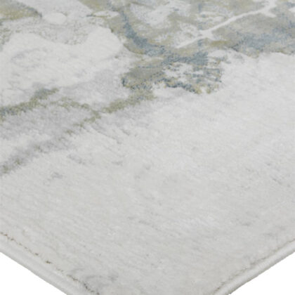 2' X 3' Green Gray And Ivory Abstract Distressed Stain Resistant Area Rug