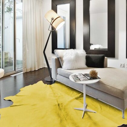 72" X 84" Yellow Cowhide - Rug