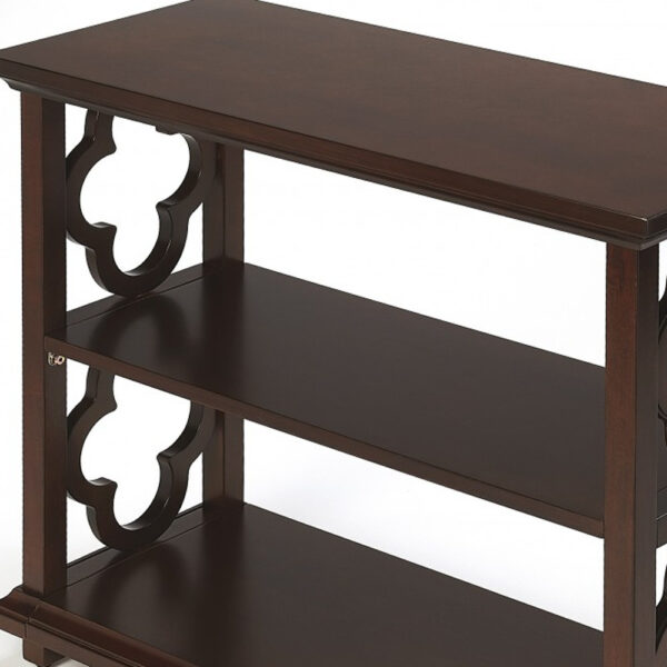 27" Dark Brown Two Tier Standard Bookcase