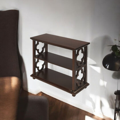 27" Dark Brown Two Tier Standard Bookcase